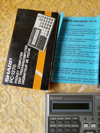 Sharp PC - 1270 Pocket Computer vintage 4