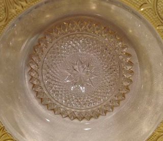 Vintage Set Of 6 Duncan Miller Sandwitch Glass Bowls W/Yellow Rims 8