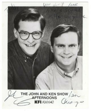 Vintage Radio Publicity Photo " John And Ken Show " - Signed By Both [kfi Am - 640 ]