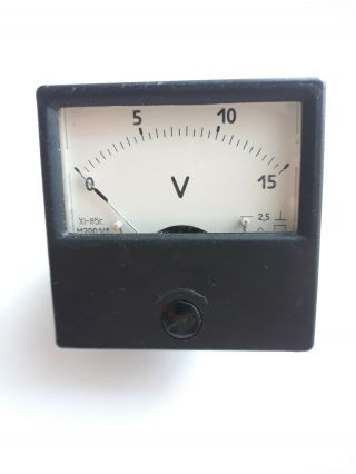 Analog Panel Dc Voltmeter 0 - 15v Ussr Vintage M2001