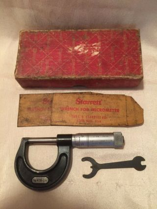 Vintage Starrett 436 - 1 Outside Micrometer 0 - 1 " Inch