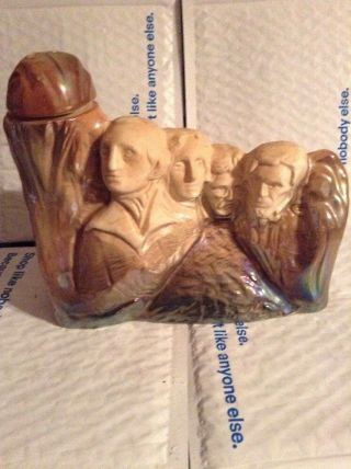 Vintage J.  W.  Dant 1969 Mount Rushmore Figural Whiskey Decanter Ceramic Barware