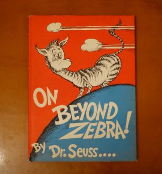 On Beyond Zebra By Dr.  Seuss 1955 1st Edition First Printing Hc W/ Dust Jacket