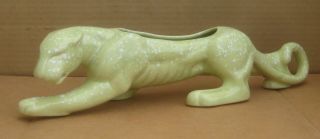 Mccoy Pottery Chartreuse Green With White Specks Panther Planter 15.  5 " Vintage