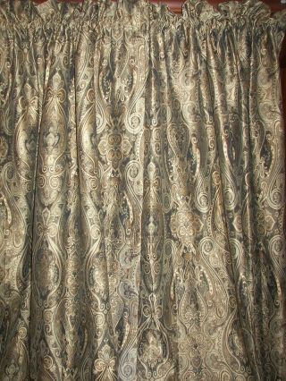 1st Vintage Victorian Baroque Gold Floral Silk French Country Drapes Curtains 2