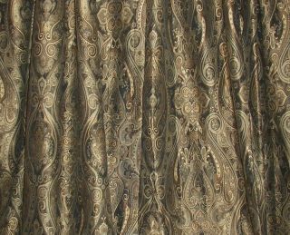 1st Vintage Victorian Baroque Gold Floral Silk French Country Drapes Curtains 4