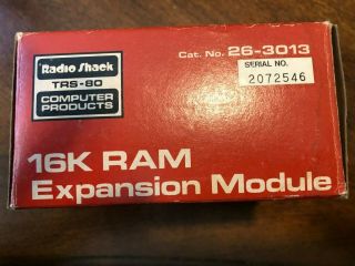 Vintage Radio Shack TRS - 80 16K RAM Expansion Module 26 - 3013 - 3