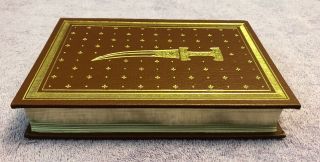 SIGNED by LEON URIS FRANKLIN LIBRARY - Uris THE HAJ 1st ed.  (1984) BROWN LEATHER 4