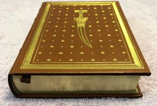 SIGNED by LEON URIS FRANKLIN LIBRARY - Uris THE HAJ 1st ed.  (1984) BROWN LEATHER 6
