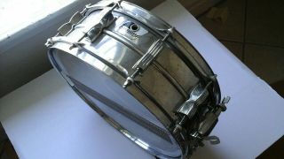 Vintage Ludwig 10 Lug Snare Drum.  Black & White Badge.  Vtg Ludwig Usa Snare.  Usa