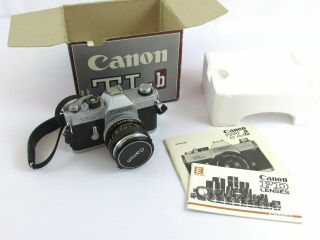 Vintage Canon Tlb 50/1.  8 35mm Camera W/original Box & Instructions