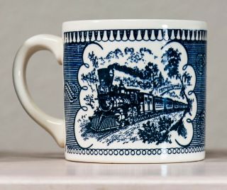 Two Vintage Royal China Currier and Ives Express Train Coffee Mugs 2