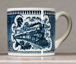 Two Vintage Royal China Currier and Ives Express Train Coffee Mugs 3