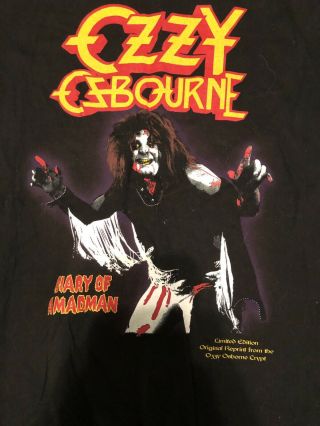 Vintage Limited Edition Ozzy Osbourne Diary Of A Madman Shirt Euc Htf Large