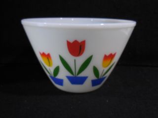 Vintage Fire King Tulips Large Mixing Bowl