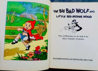 Disney ' s Silly Symphonies BIG BAD WOLF & Red Riding HOOD 1930 ' s Book ColorPLATES 4