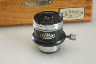Vintage OLYMPUS FH TOKYO Condenser Lens with P010x PO10X Eyepiece Wood Case 2