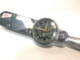 Vintage Snap - On Torqometer Tq - 3 Dial Torque Wrench 1/4 " Drive 0 - 30in Lb.
