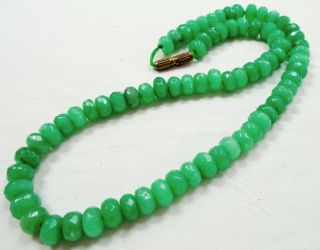 Fine Quality Vintage Faceted Jade Bead Necklace