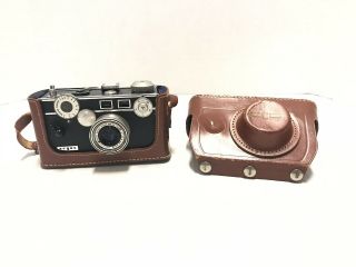 Argus C3 " Brick " Rangefinder 35mm Camera With Leather Case Vtg