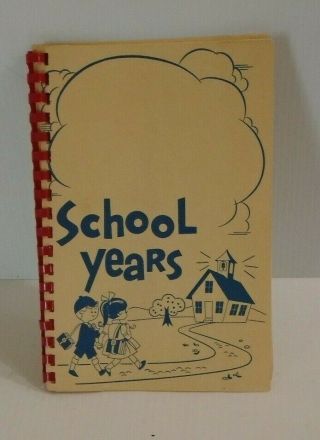 Vintage School Years Memory Album Keepsake Organizer Book K - 12 Ca.