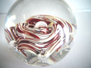 Vintage Joe Zimmerman Art Glass Frit & Bubble Paperweight Marked Z
