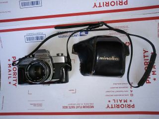 Minolta Srt - 101 35mm Camera & Leather Case Mc Rokkor - Pf 1:17 F=55 Lens Mfg Japan