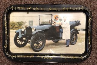 Vintage Lawrence Welk & Alice Tv Lap Tray Serving Collectible 1914 Doge Car
