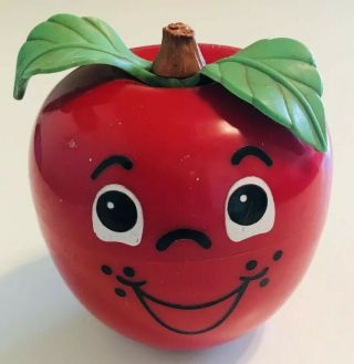 Fisher Price Happy Apple Vintage Chime Toy 435 Date 1972 Broken Stem Red