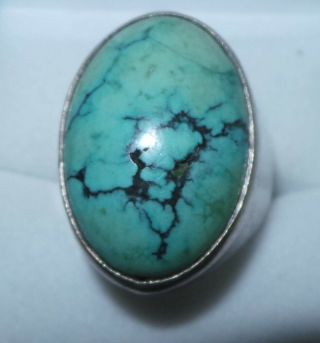 Vintage Huge Navajo Turquoise & Silver Ring