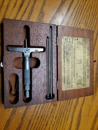 Lufkin Rule Co Depth Gage Micrometer Usa Michigan Vintage