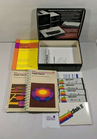 Vintage Apple Ii Floppy 5.  25 " Apple Pascal Complete Set Software & Books