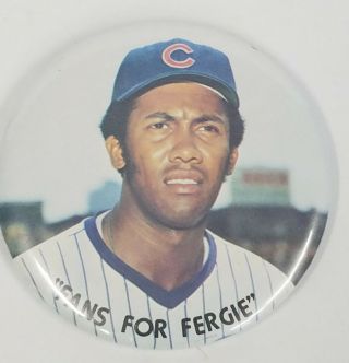 Vintage " Fans For Fergie " Ferguson Jenkins Chicago Cubs 3.  5 " Pinback Button