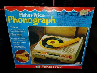 Vintage 1979 Fisher Price 825 Phonograph Portable Record Player W/ Box & Needle