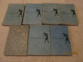 Six Vintage Nancy Drew Mystery Story Books Blue Cover & One Bobbsey Twins Book