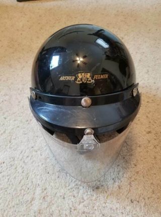 24 Hour Vintage Arthur Fulmer Eagle Af40 Dot Black Motorcycle Helmet
