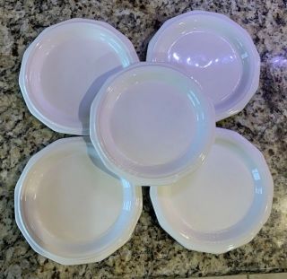5 Vintage Pfaltzgraff Heritage White 6 7/8” Salad Plates Made In Usa - Near