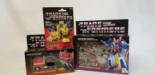 Vintage G1 Transformers Reissue Optimus Prime,  Starscream And Bumble Bee