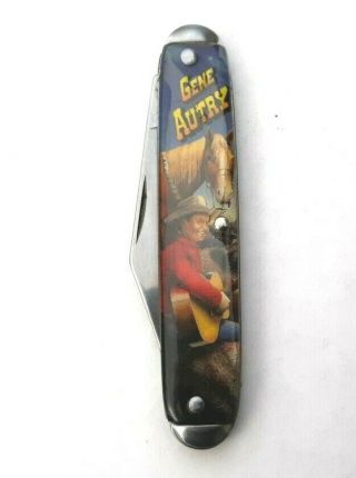 Vintage Gene Autry Pocket Knife 3 - 1/2 " Novelty Knife Co Made Usa