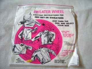 Vtg 1969 Bea Freeman Sweater Wheel Knitting Instructions For 360 Set - In Sweaters