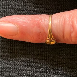 Vintage 10K Gold Baby Ring Red Stone Size 1 1/2 2