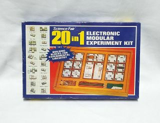 Vintage 1971 Science Fair 20 In 1 Electronic Modular Experiment Kit 28 - 245