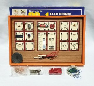 VINTAGE 1971 Science Fair 20 in 1 Electronic Modular Experiment Kit 28 - 245 2