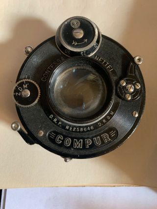 Vintage Carl Zeiss Jena Compur Lens 10.  5 Cm Tessar 1:4.  5