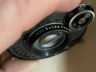 Vintage Carl Zeiss Jena Compur Lens 10.  5 cm Tessar 1:4.  5 2
