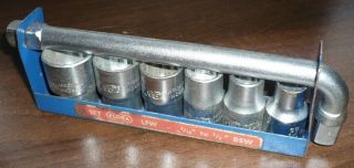 Vintage Elora Lfw Socket Set Bsw Whitworth 1/2 " Square Drive In Vgc