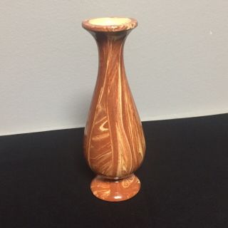 Emil Cahoy Handcrafted Swirled Pottery Colome South Dakota Vintage Bud Vase