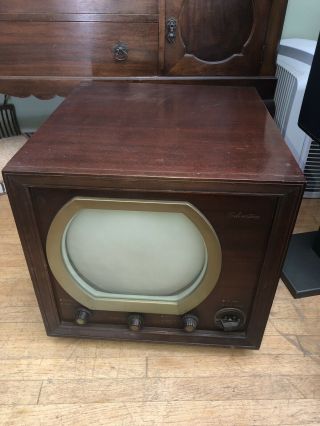 Sears Silvertone Model 9131 Vintage Tv In Wooden Frame See Notes