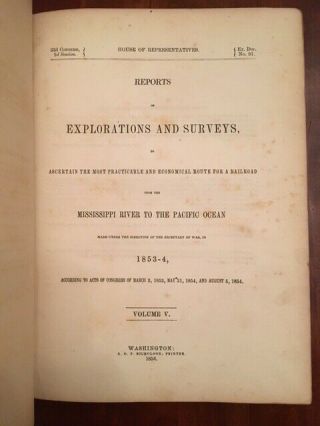Rare 1856 Explorations Surveys,  Southern California Railroad Plates Maps Fossils