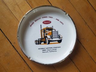 Vintage Ceramic Peterbilt Motors Company Semi Truck Ash Tray